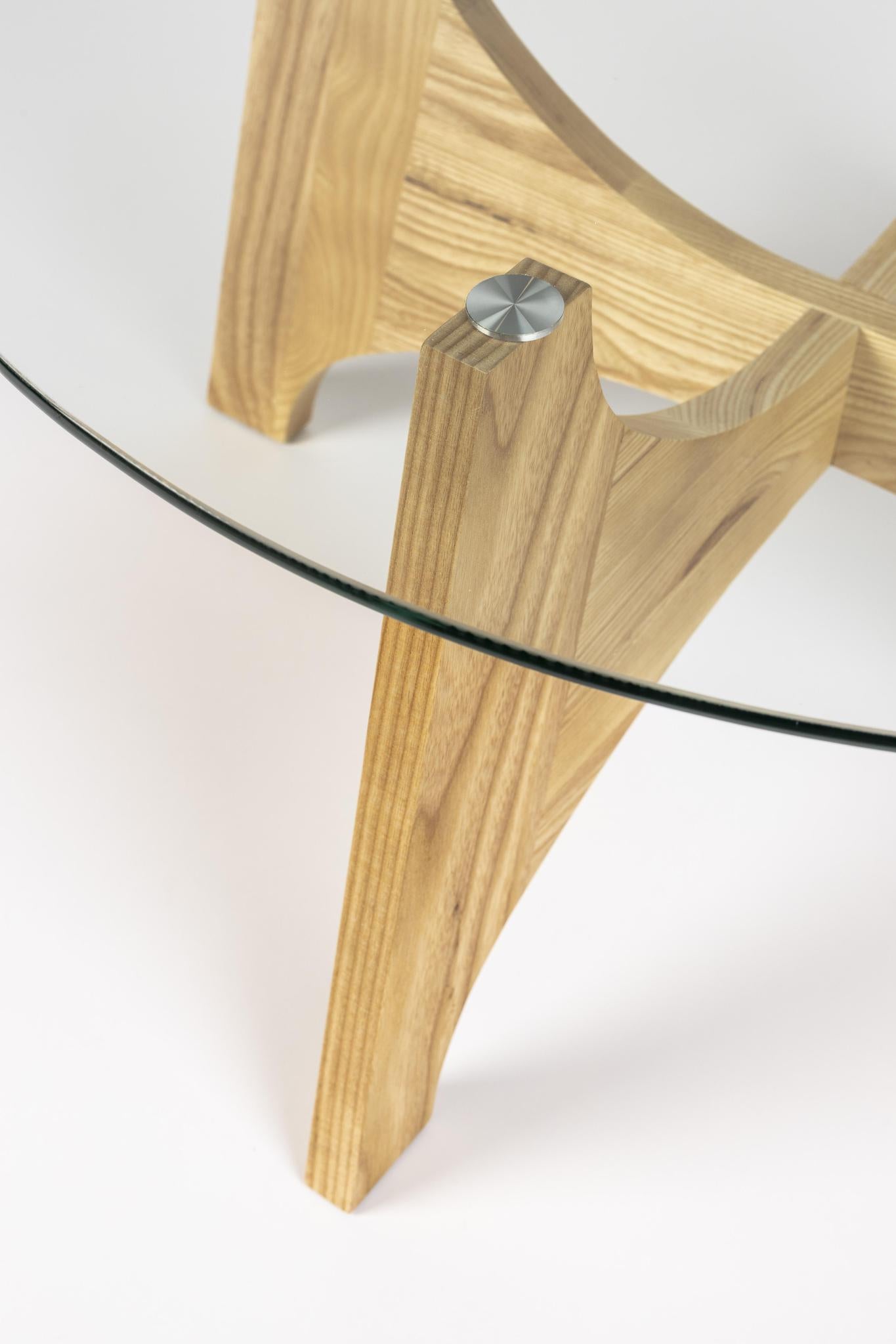 Kobe Ash Wood &amp; Glass Coffee/Side Table - 2 Sizes Available