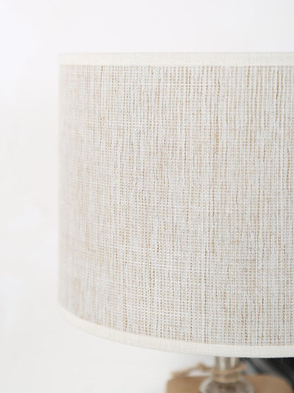 KARDAN Wooden natural Lamp - Wooden Base - Linen Shade