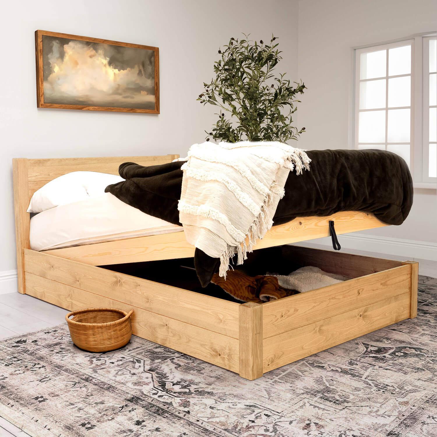 Model 05 - Handmade Wooden Ottoman Bed - Colour And Size Options available