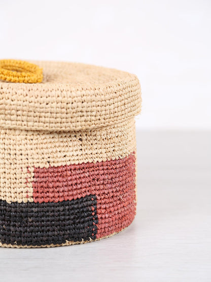 Large Handmade Raffia Basket - 5 patterns available