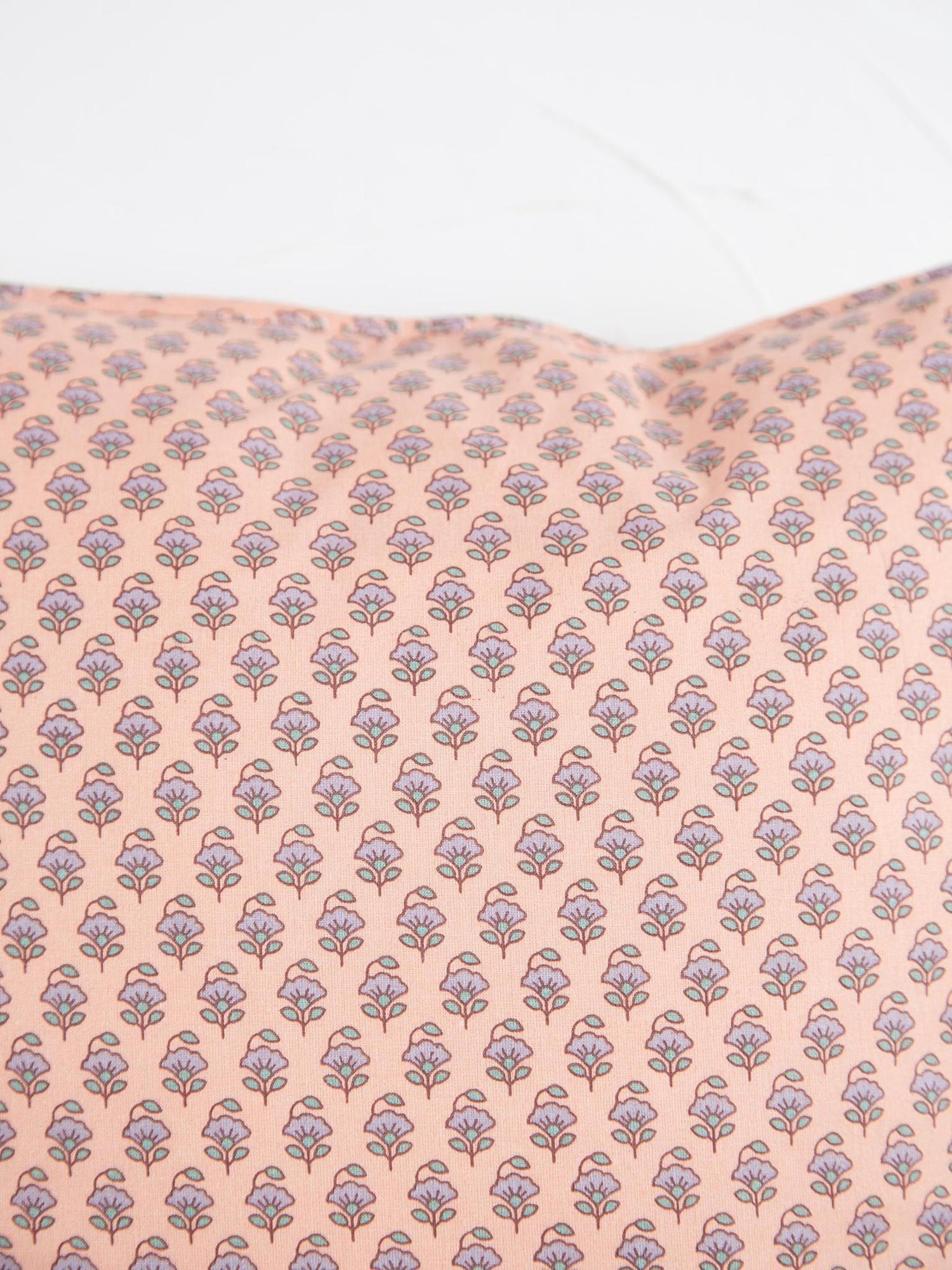 Coral, Lilac &amp; Green Printed Cushion
