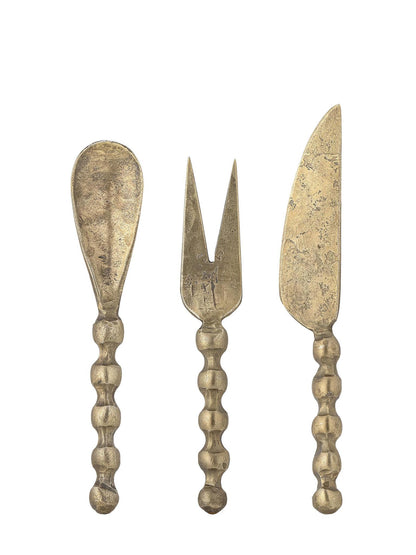 Haolin Cheese Utensils, Brass - set of 3