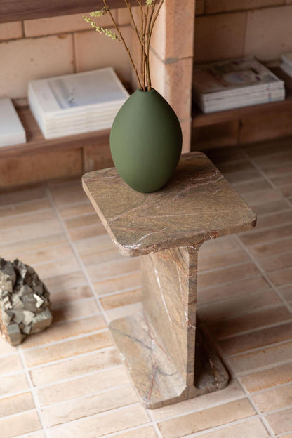 Satpura Brown Marble Side Table