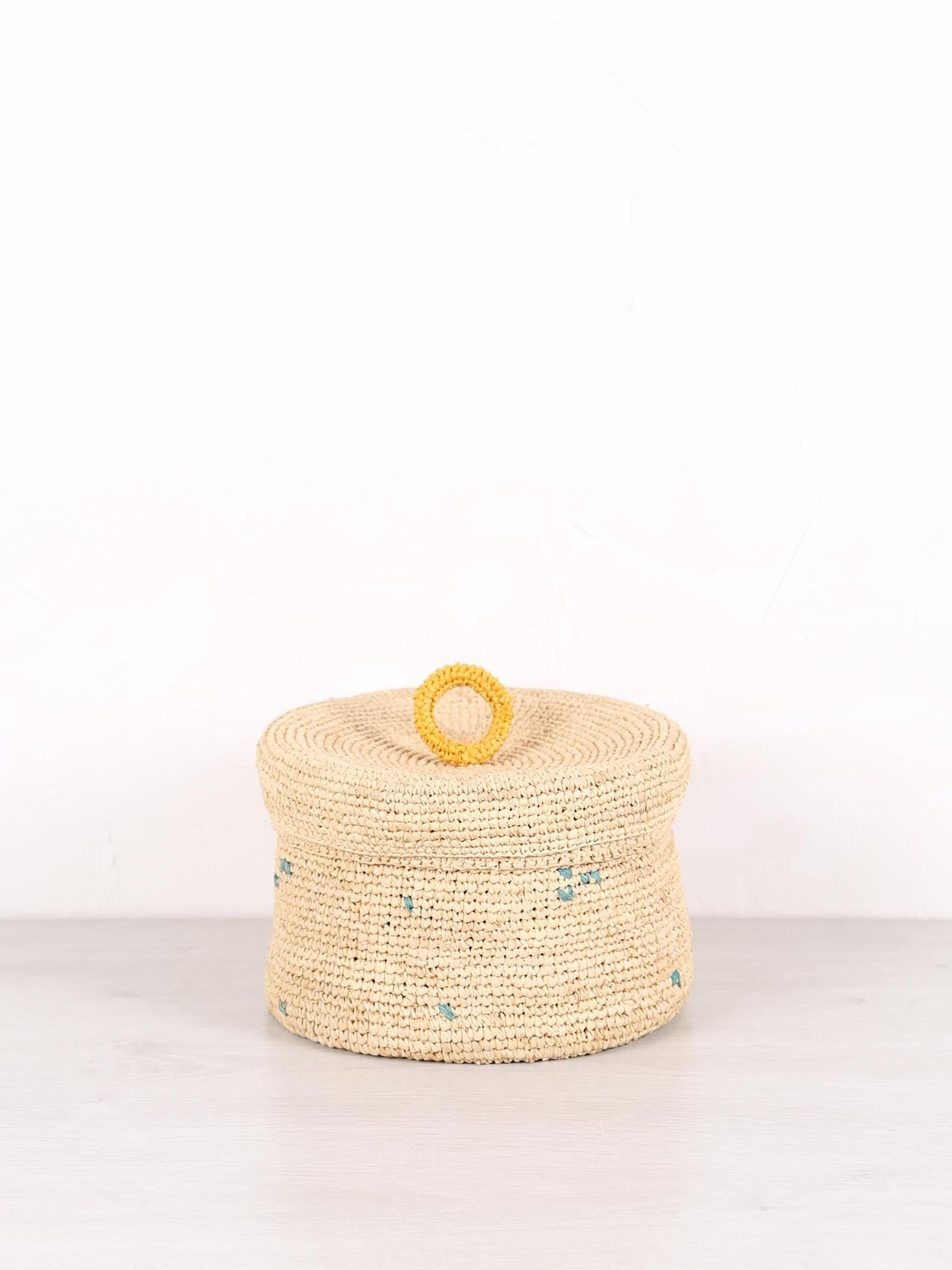 Large Handmade Raffia Basket - 5 patterns available