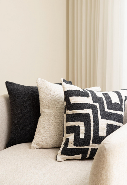 Zephyr Charcoal &amp; Cream Cushion
