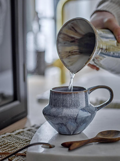 Nettie Jug - Patterned Blue - Stoneware