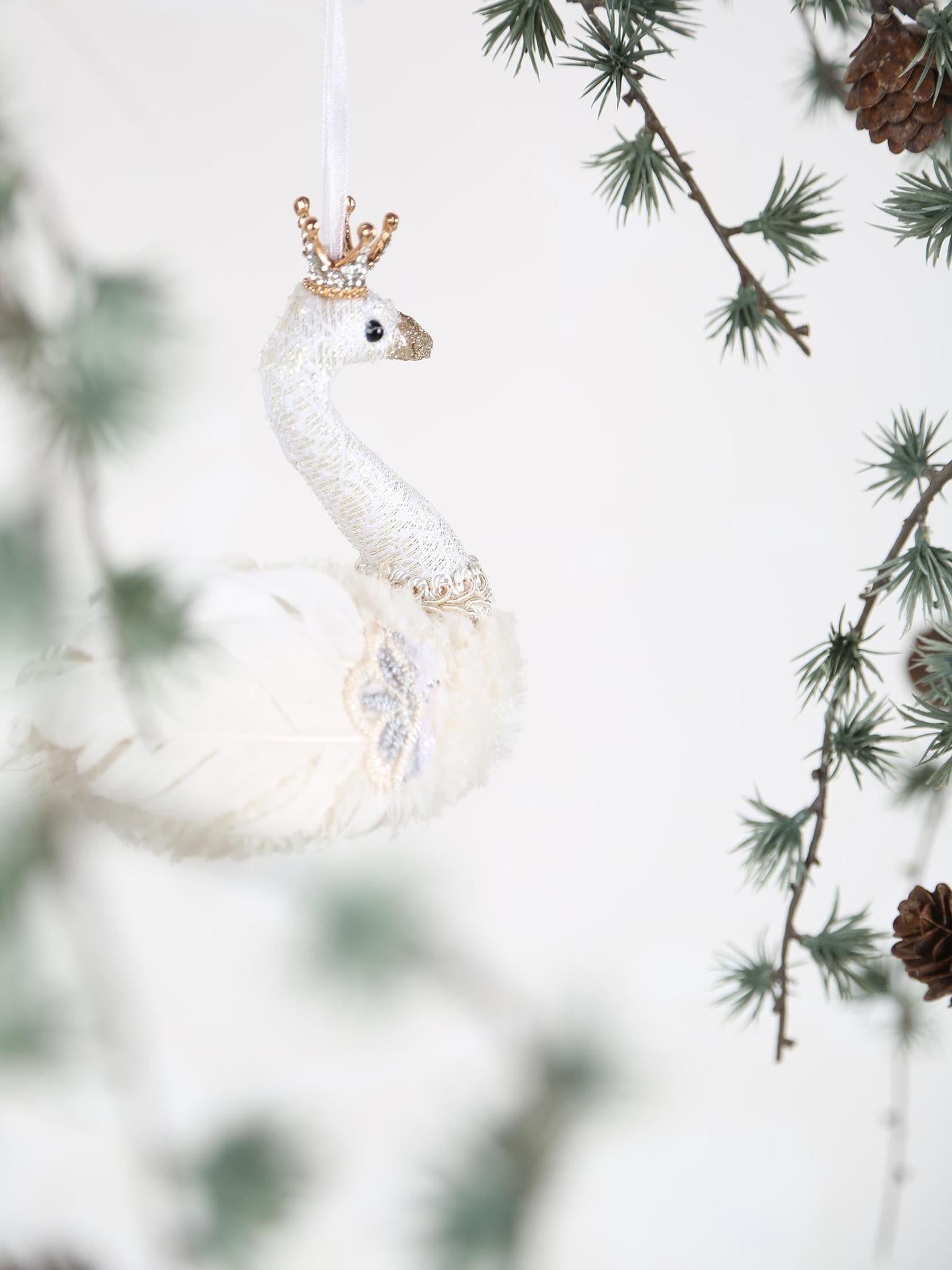 Decorative Embroidered Swan