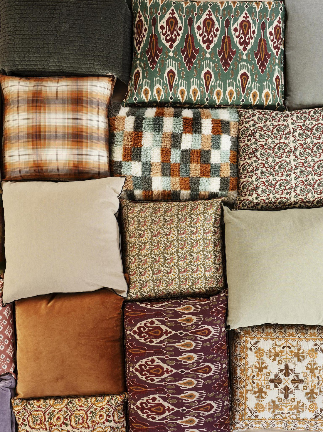 Printed Cushion - Sand, Khaki