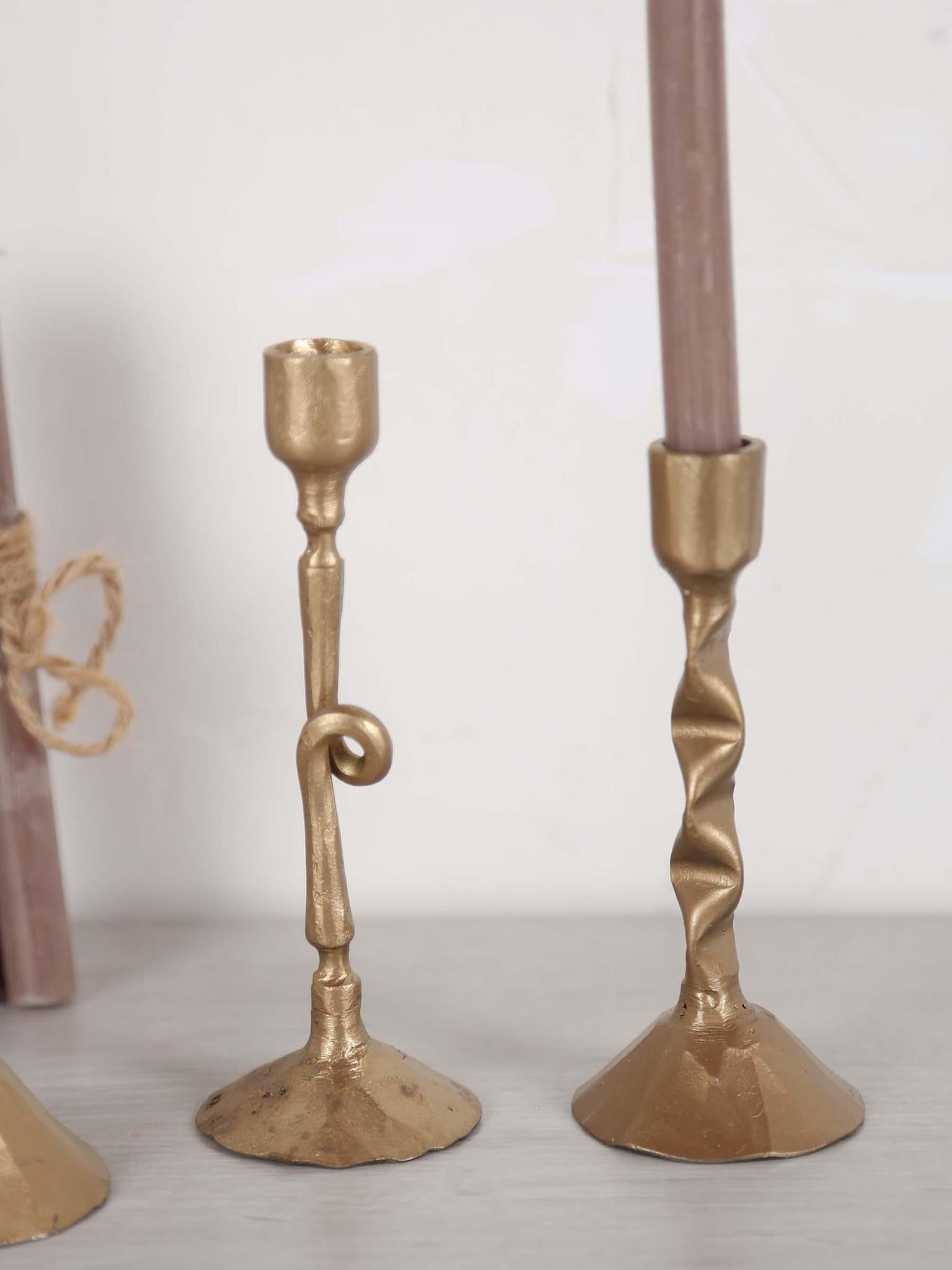 Ingrid candlestick 4X4X8.5 cm. L. Gold