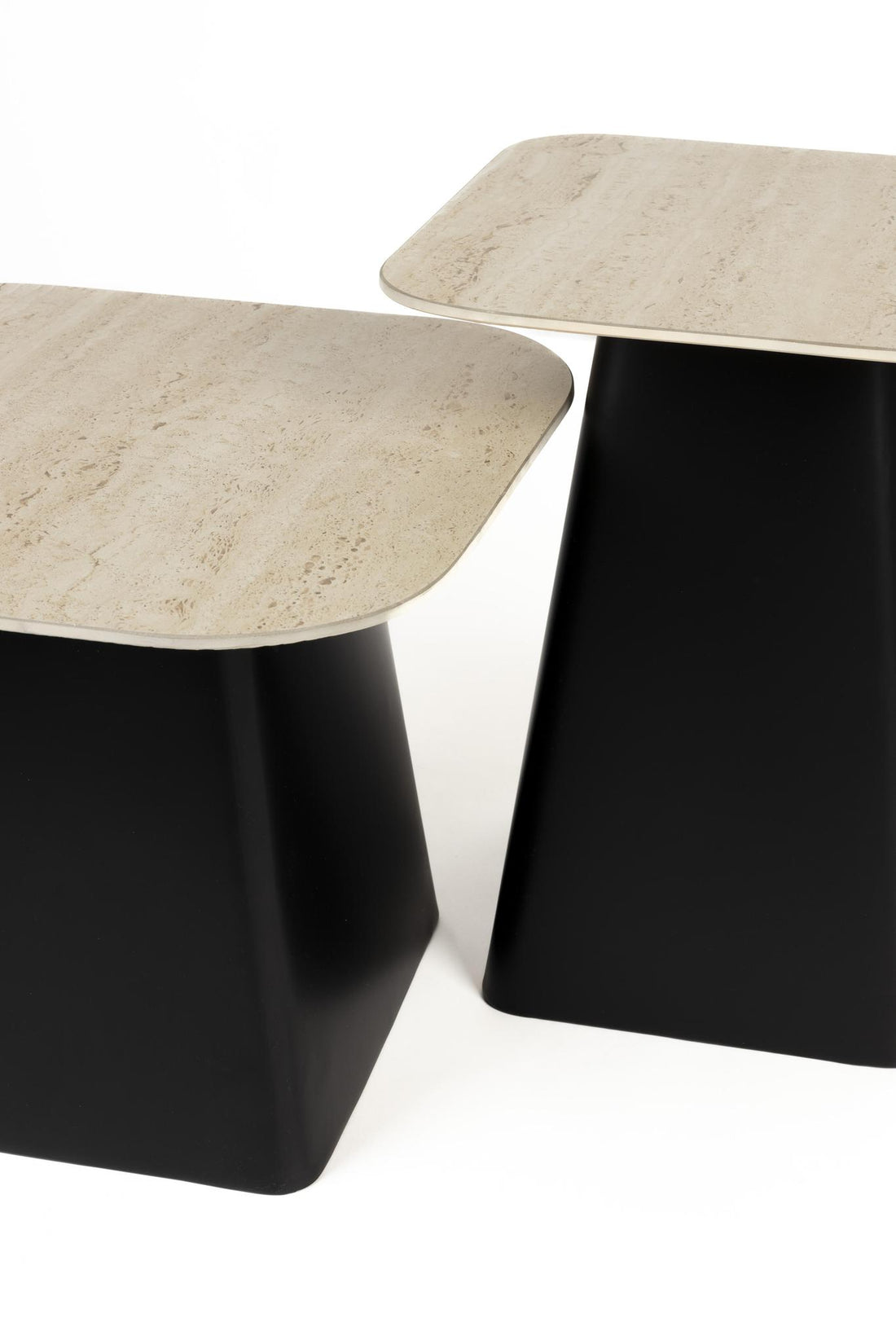 Baru Set of 2 Travertine Side Tables