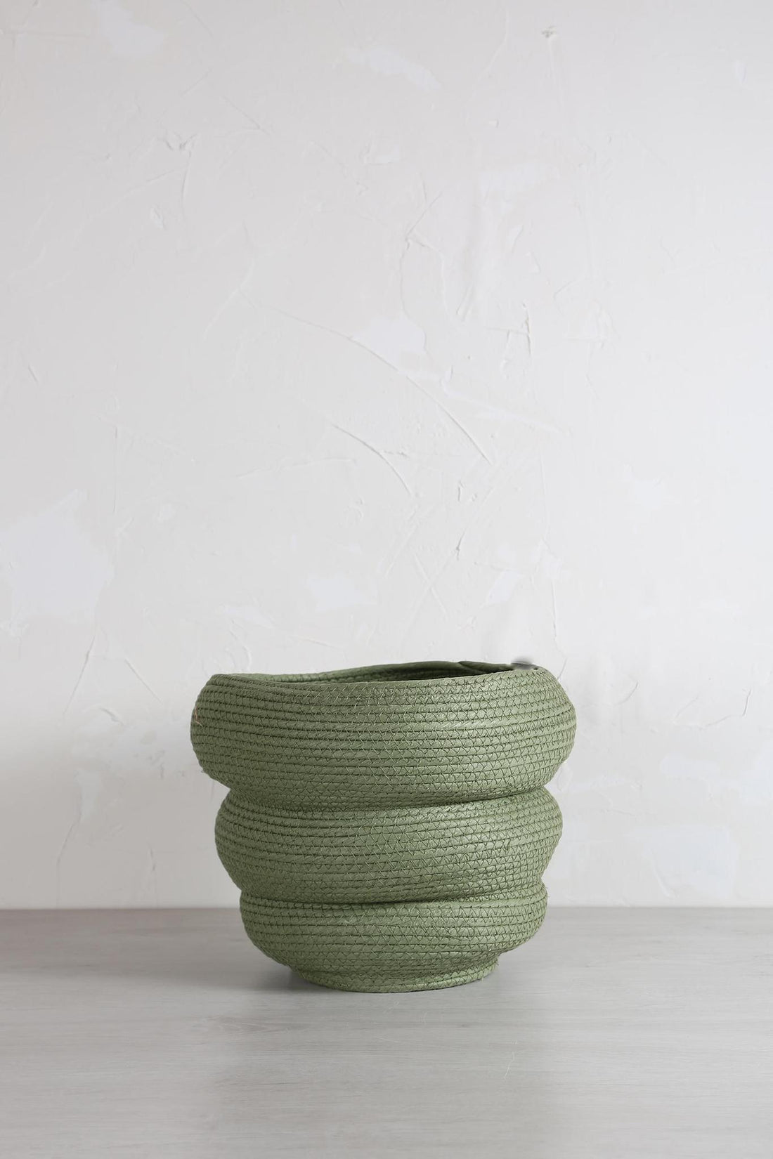 Summera Green Layered Paper Rope Plant Pot / Basket - 3 Sizes Available