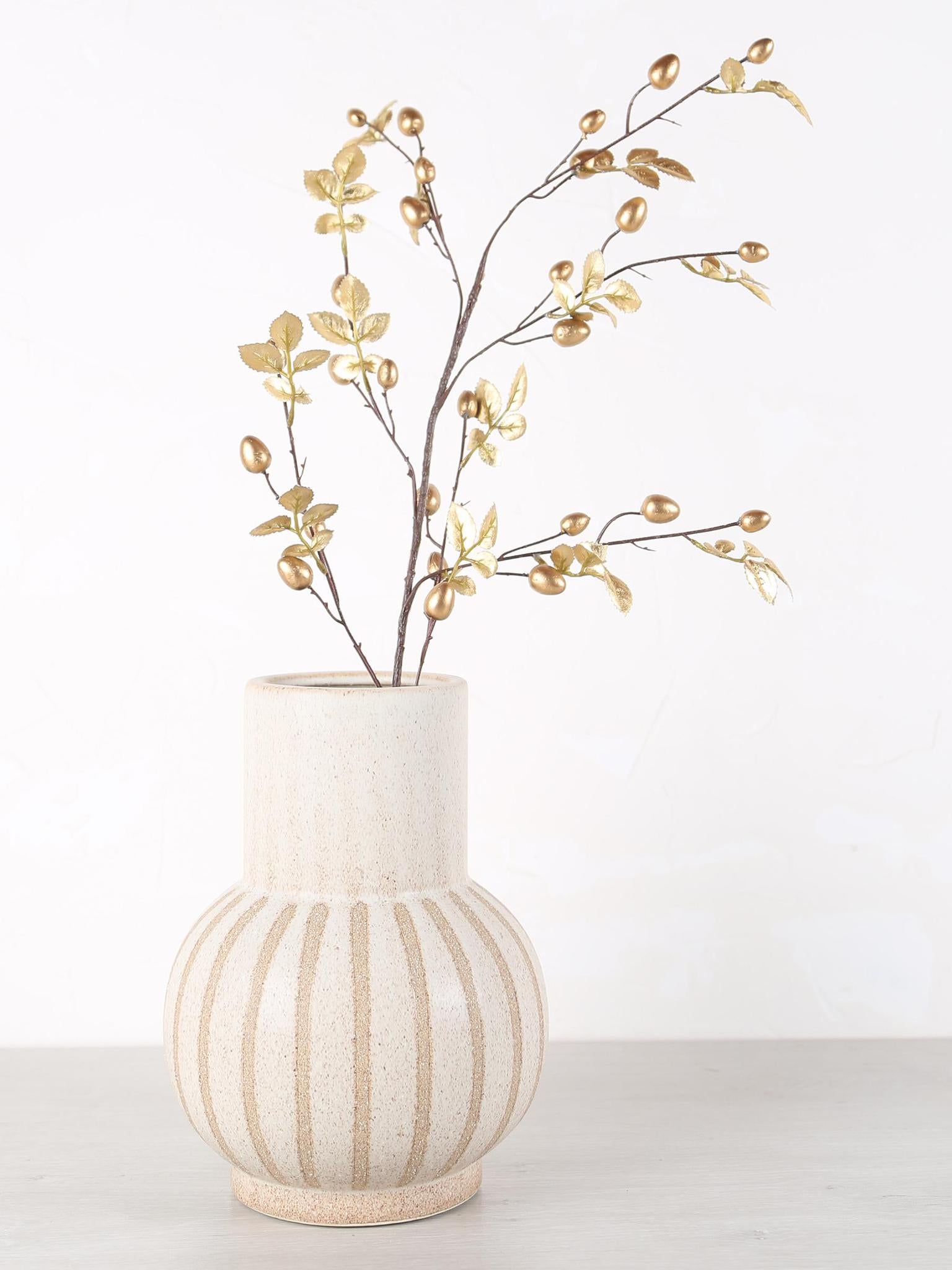 Ulloa Matt Textured Vase - Muted Ochre