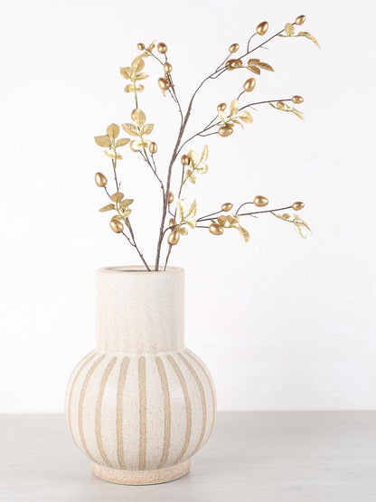 Ulloa Matt Textured Vase - Muted Ochre