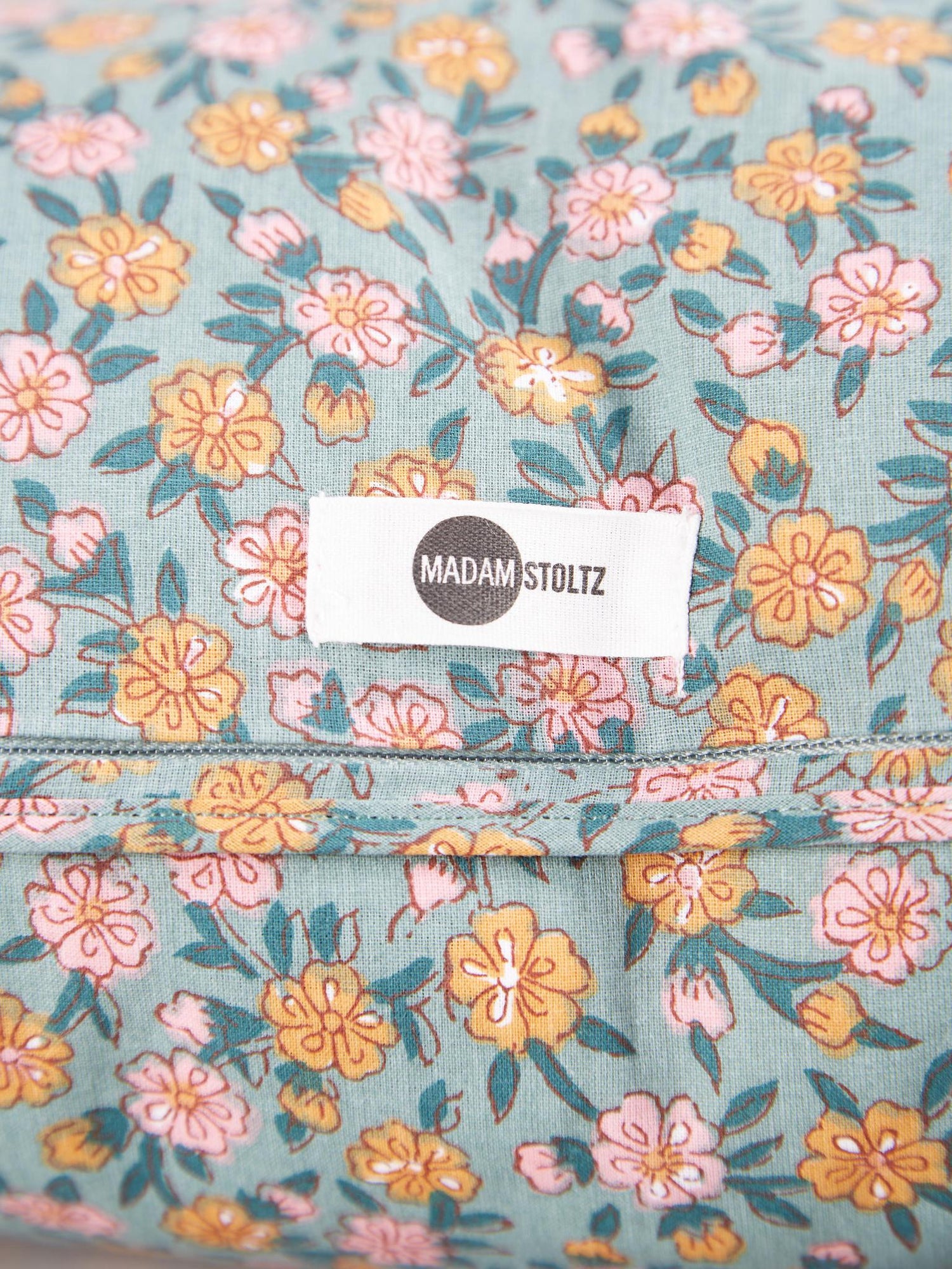 Dusty Green, Aqua, Honey &amp; Rose Printed Cushion