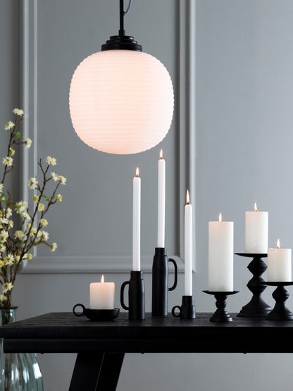Oppilo Black Metal Candle Holder With Handle - 2 Sizes Available