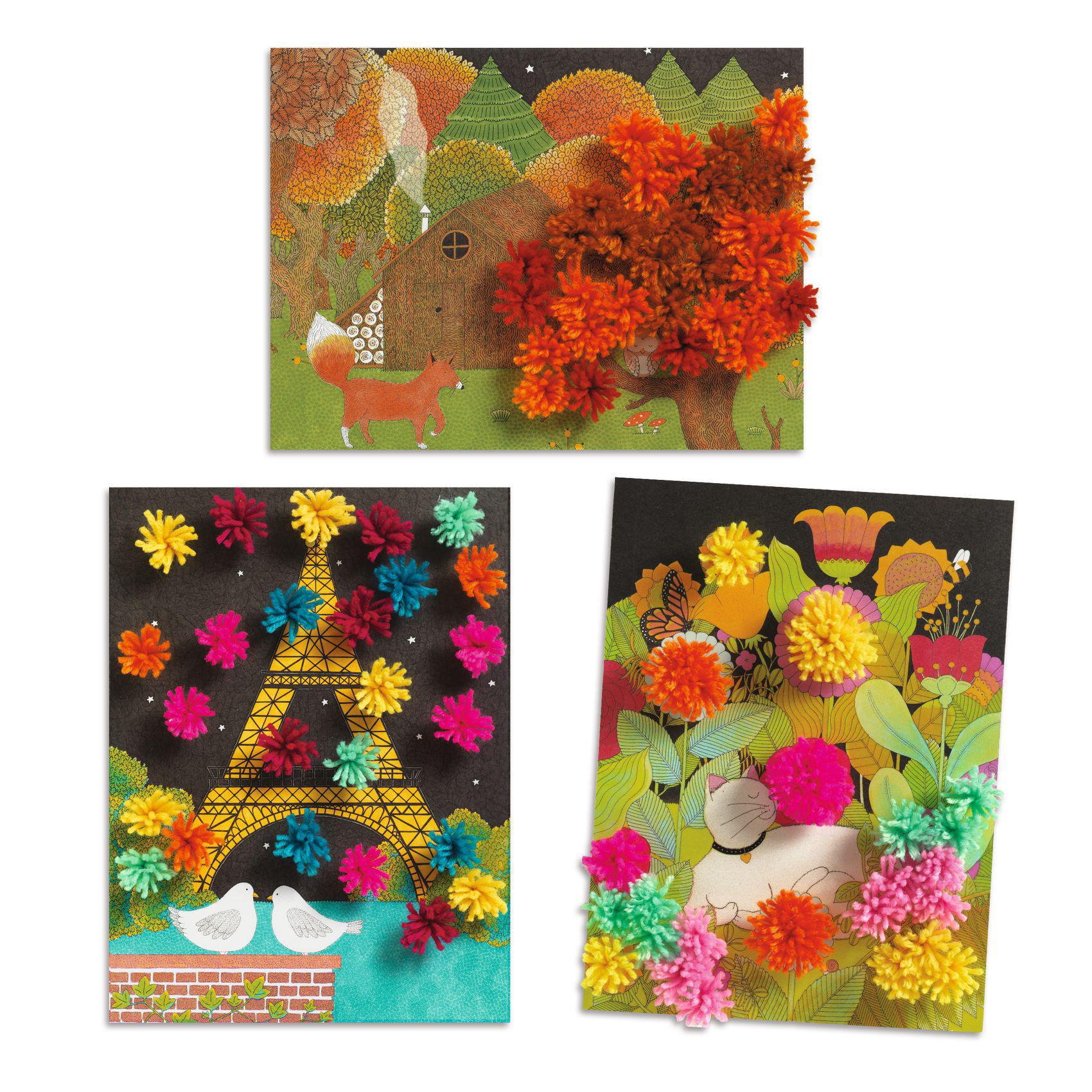 POMPOMS COLLAGE An explosion of pompons