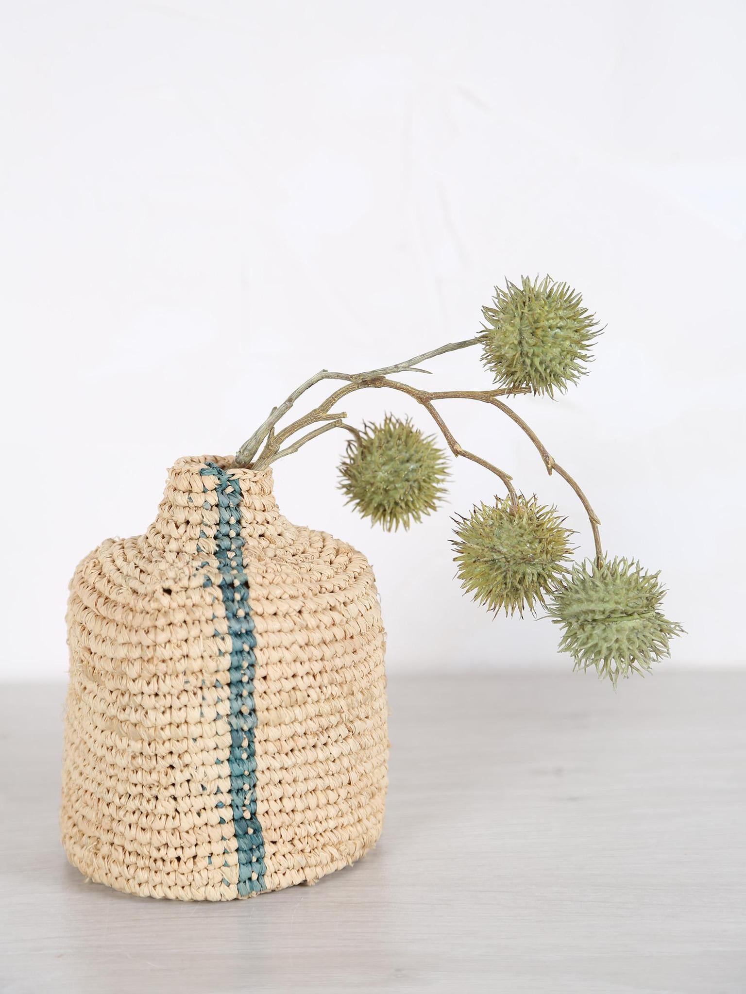 Small Woven Vertical Striped Bud/Bottle Vase