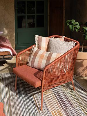 Kate patterned Cushion - terracotta - 3 Sizes available
