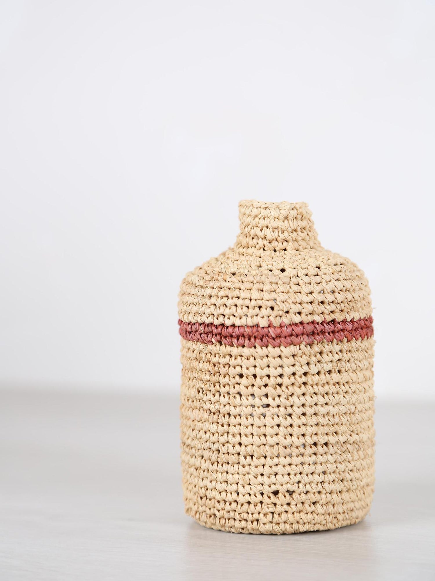 Small Woven Horizontal Striped Bud/Bottle Vase - 2 colours available