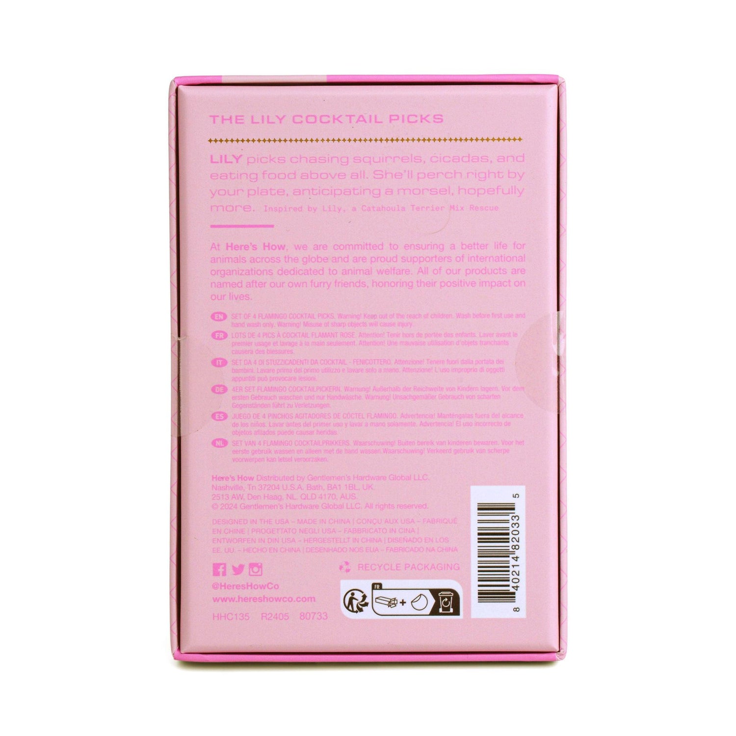 The Lily Flamingo Cocktail Picks Set of 4