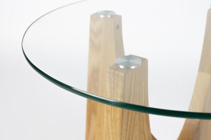 Kobe Ash Wood &amp; Glass Coffee/Side Table - 2 Sizes Available