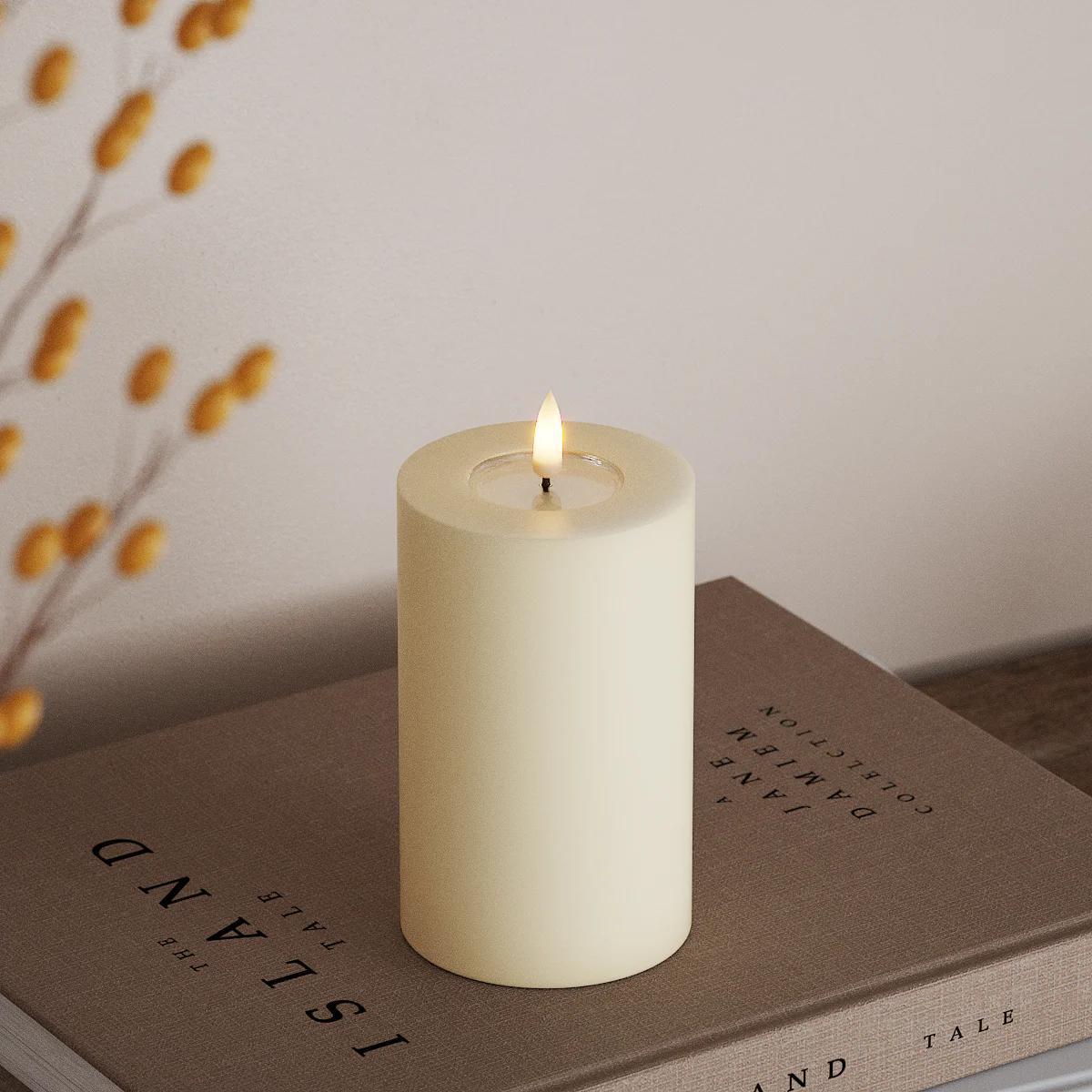 Cream LED Pillar Candle- 3 Size Options Available
