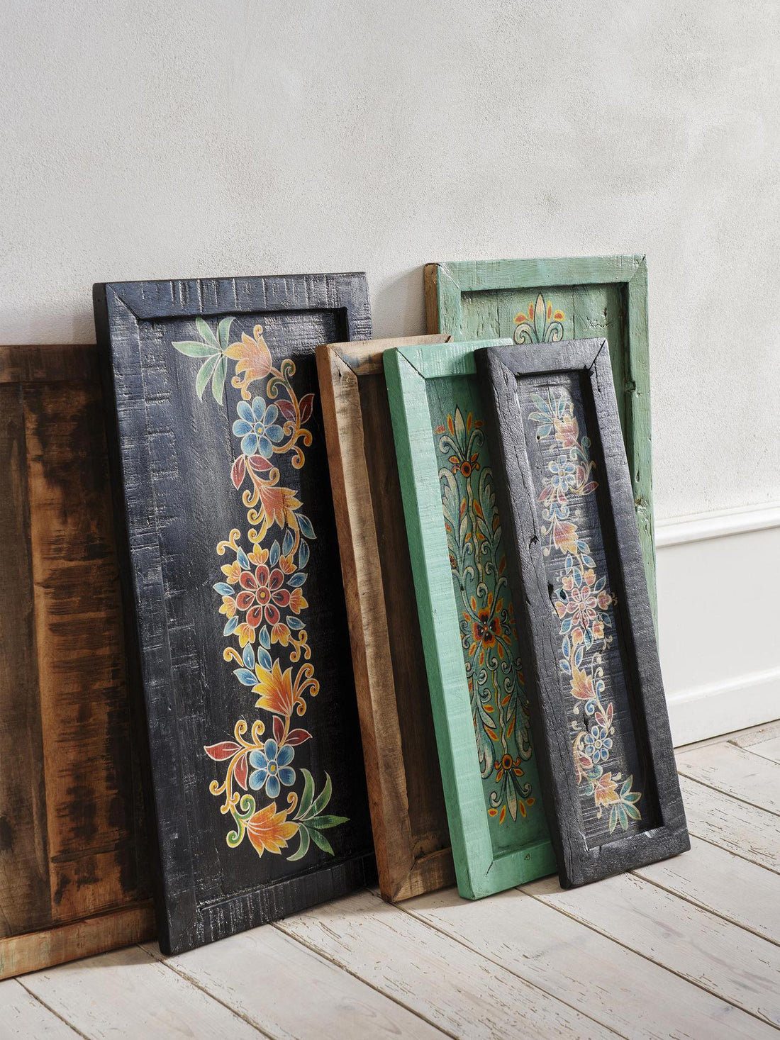 Hand painted recycled wooden tray