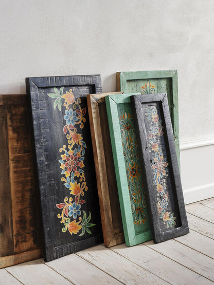 Hand painted recycled wooden tray