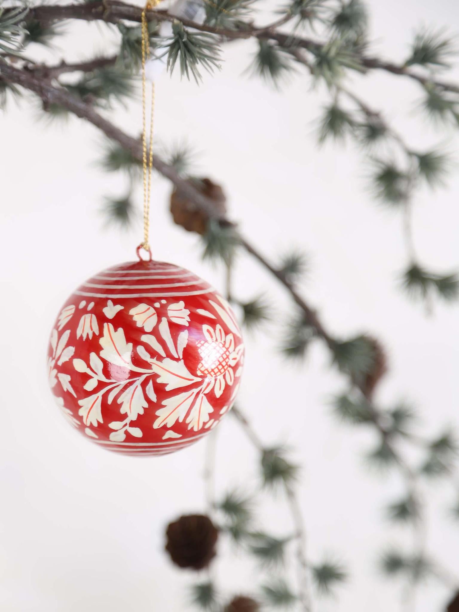 Handmade Paper Mache Ball Decoration