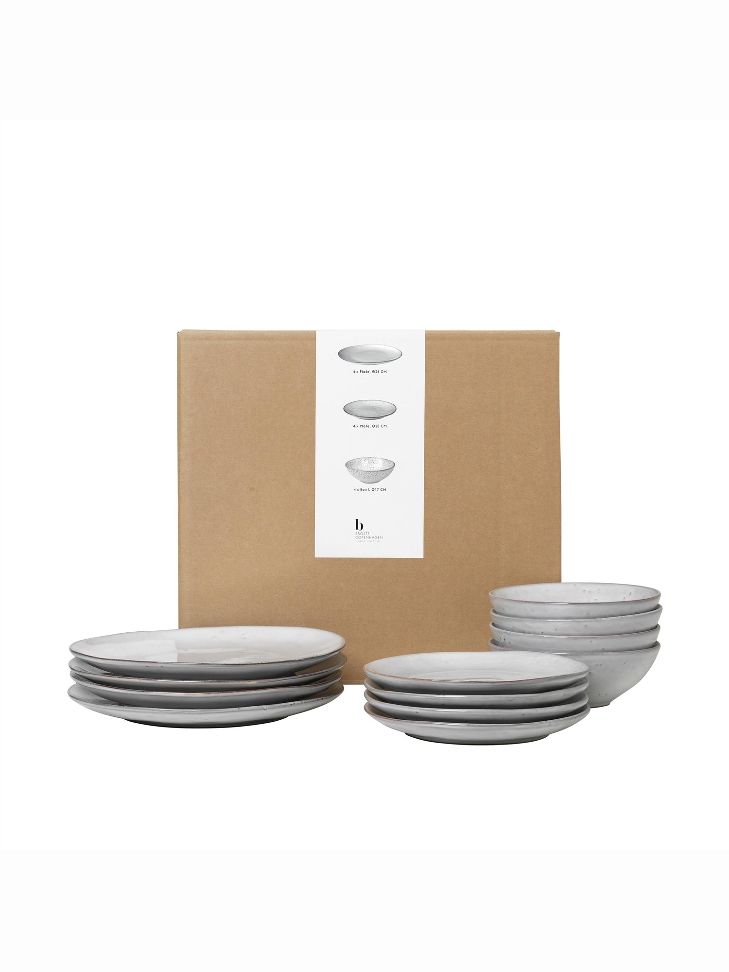 Broste Nordic Sand Dinner Set For Four - 12 Pieces