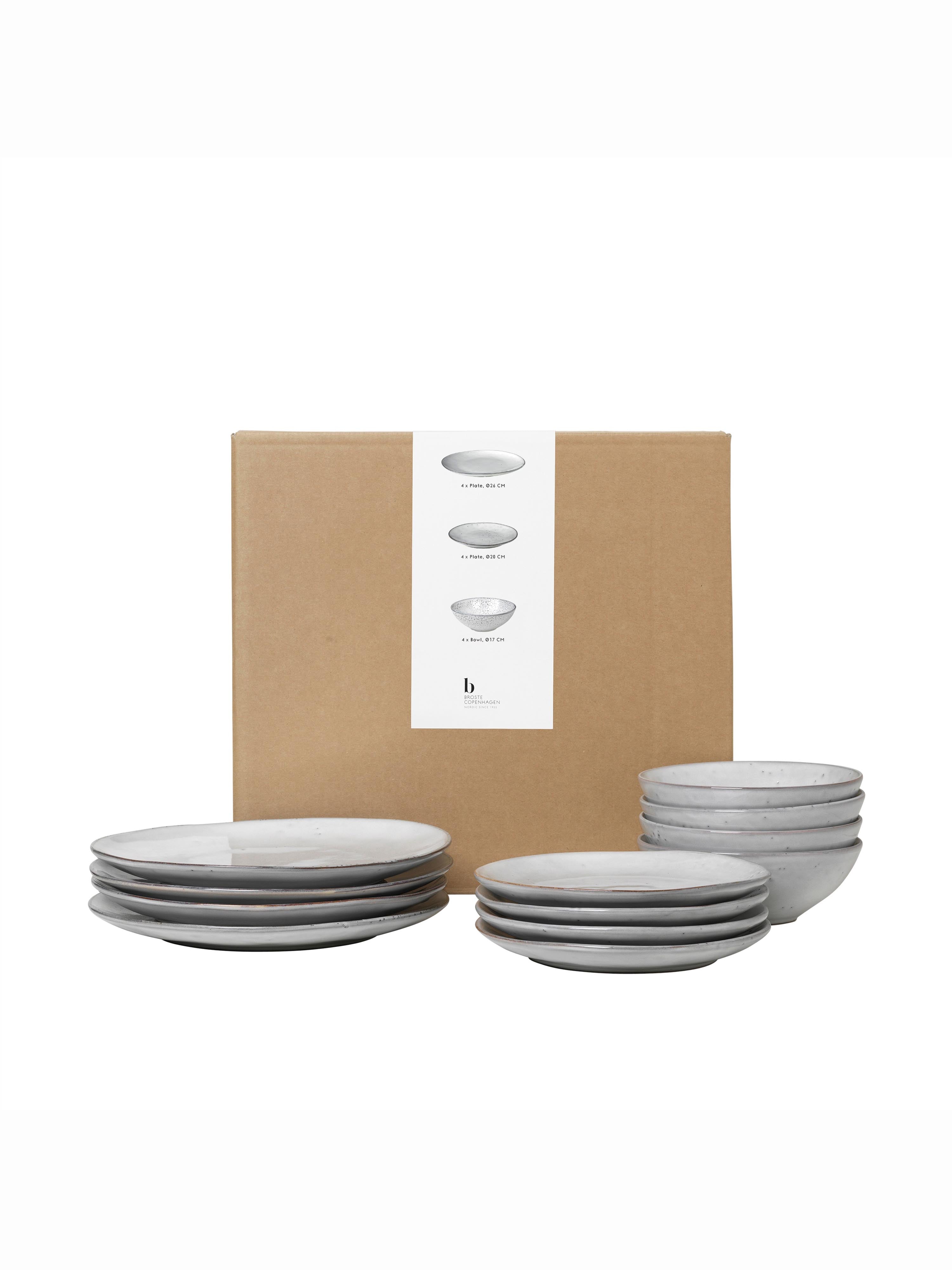 Broste Nordic Sand Dinner Set For Four - 12 Pieces