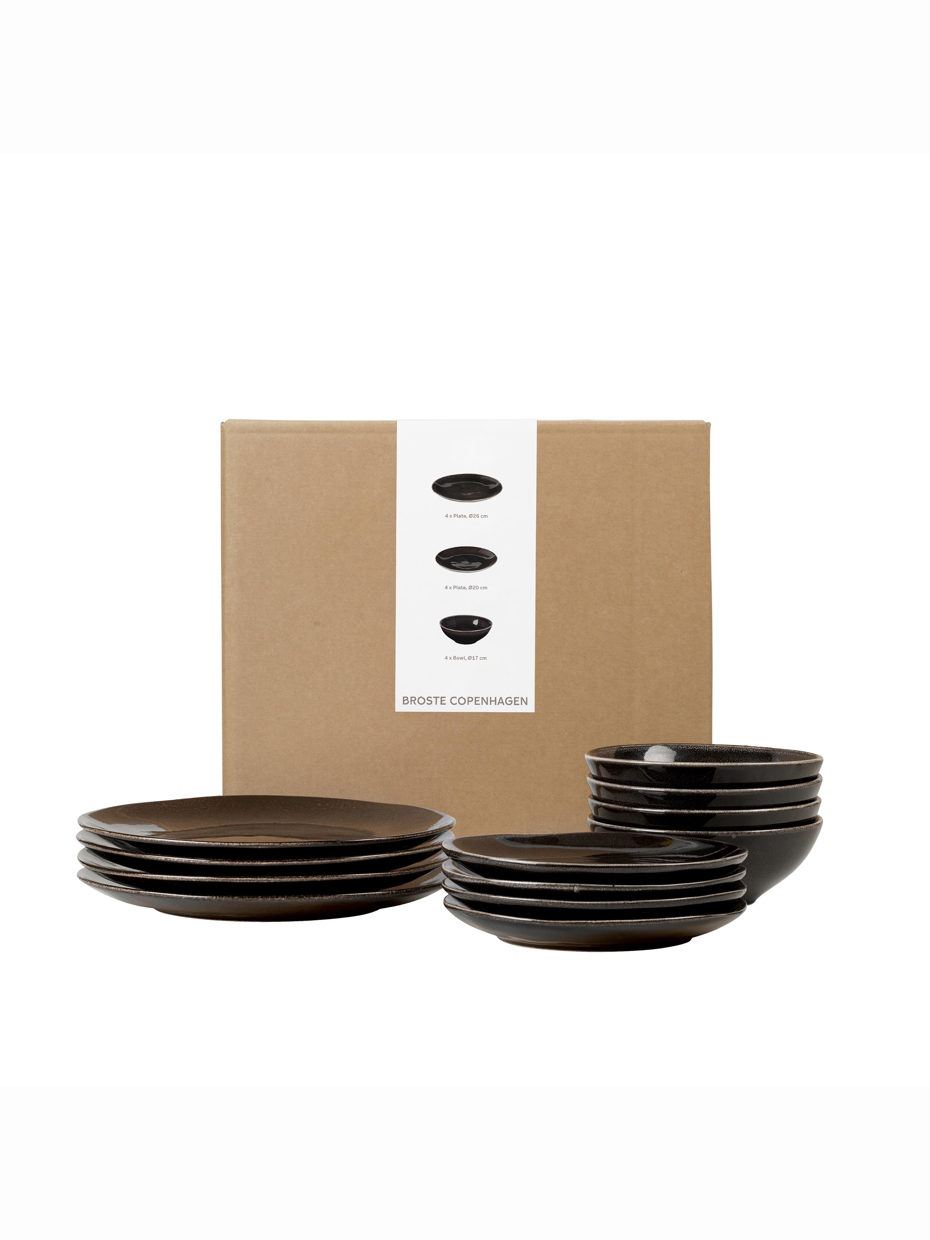 Broste Nordic Coal Dinner Set For Four - 12 Pieces