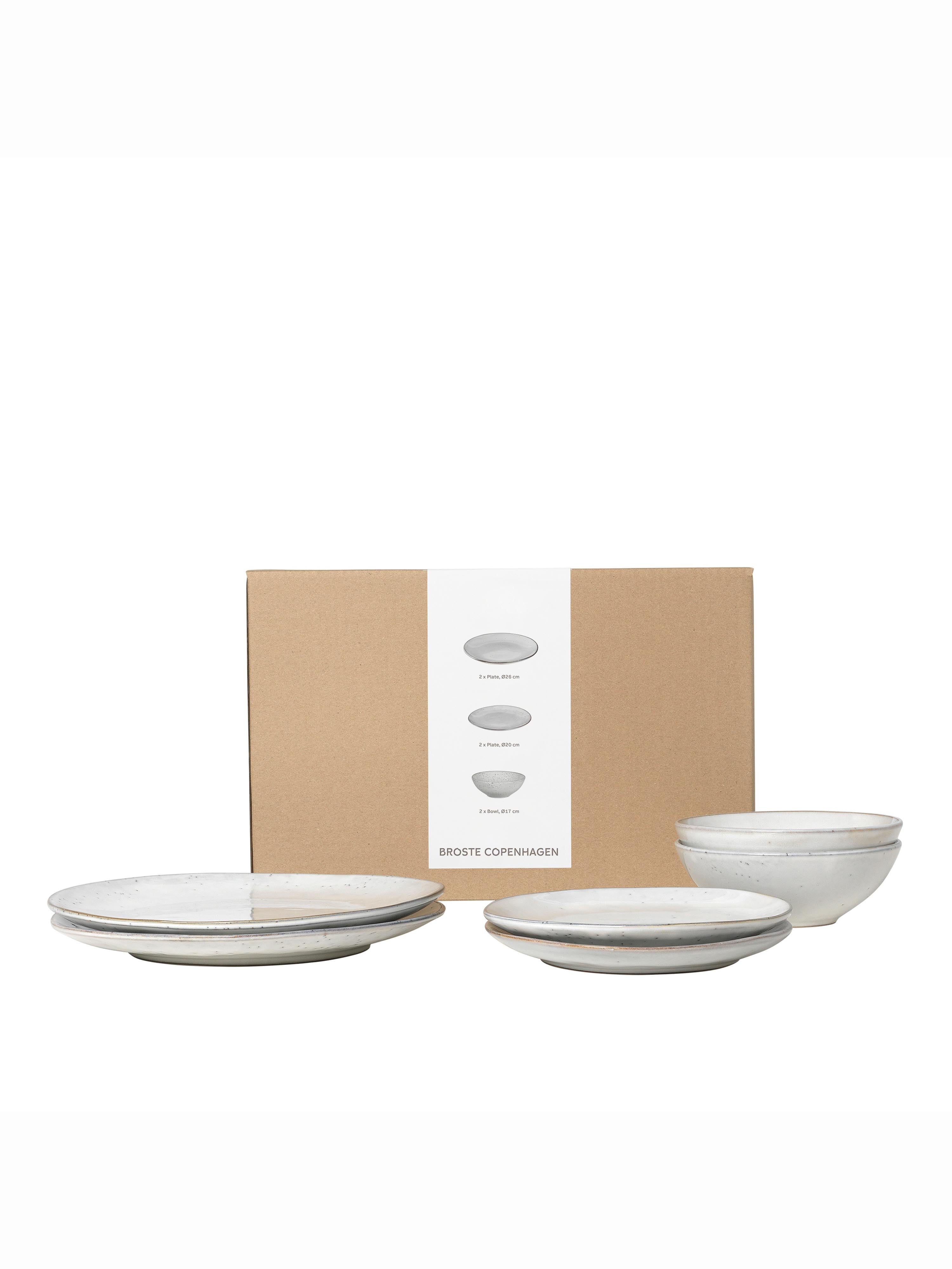Broste Nordic Sand Dinner Set For Two - 6 Pieces