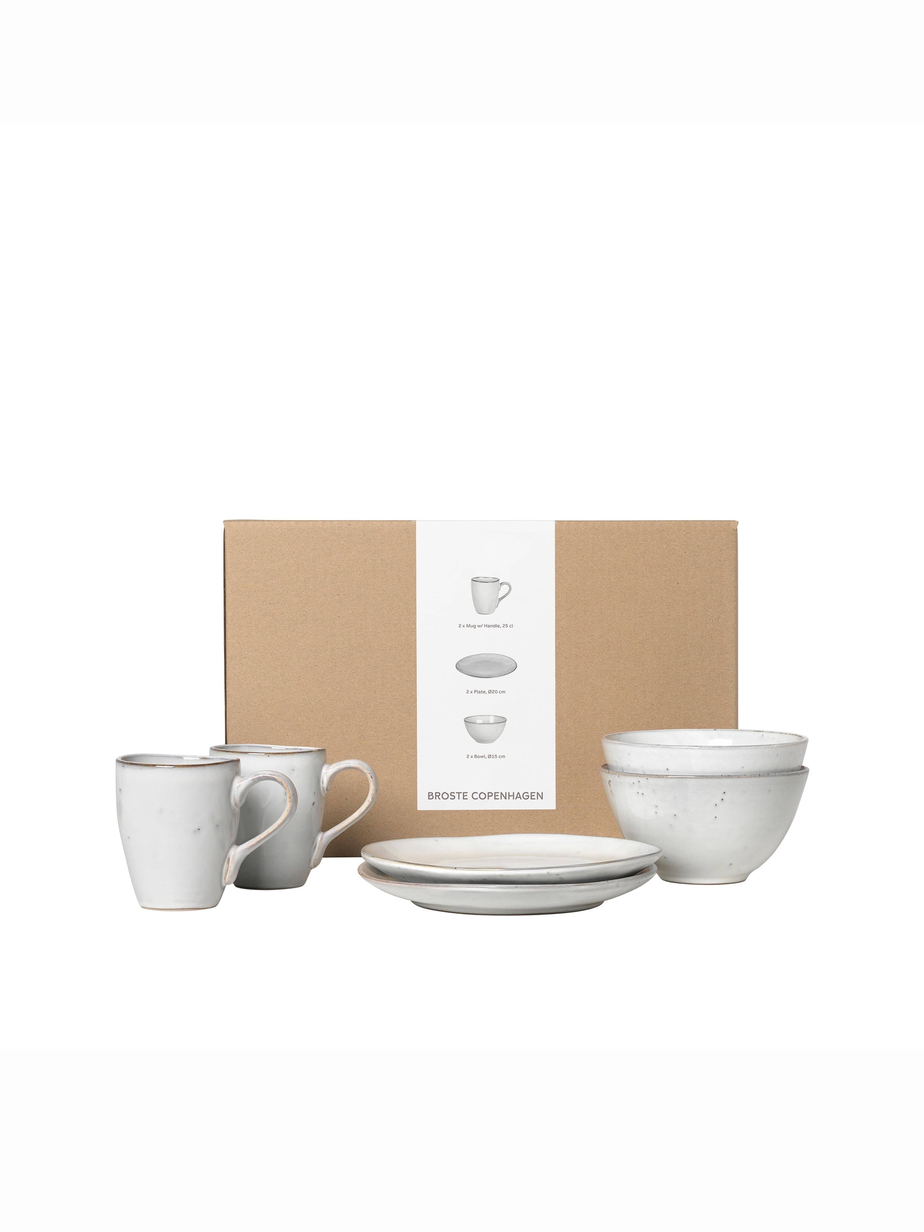 Broste Nordic Sand Breakfast Set For Two - 6 Pieces