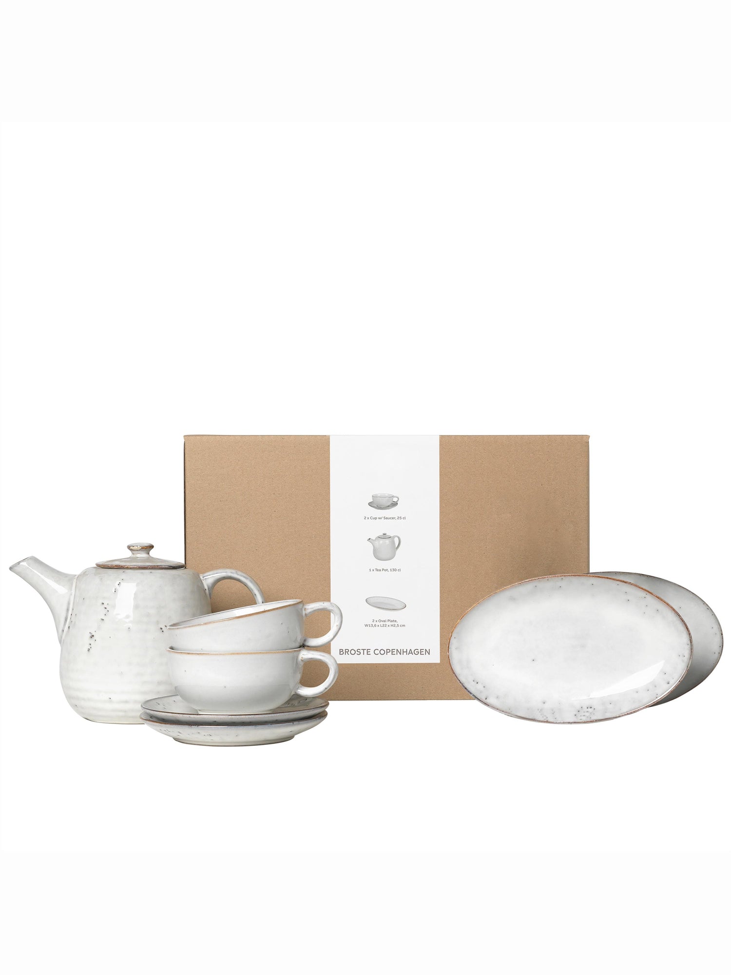Broste Nordic Sand Tea Set For Two - 5 Pieces
