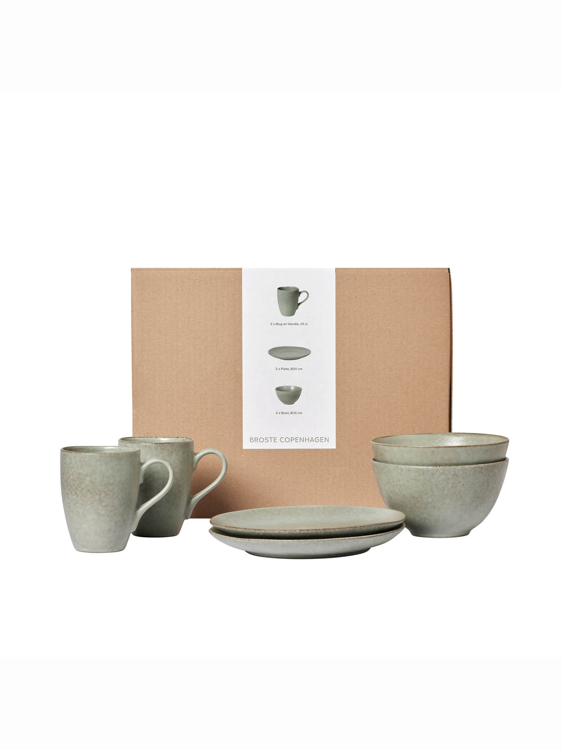 Broste Nordic Marsh Breakfast Set For Two - 6 Pieces