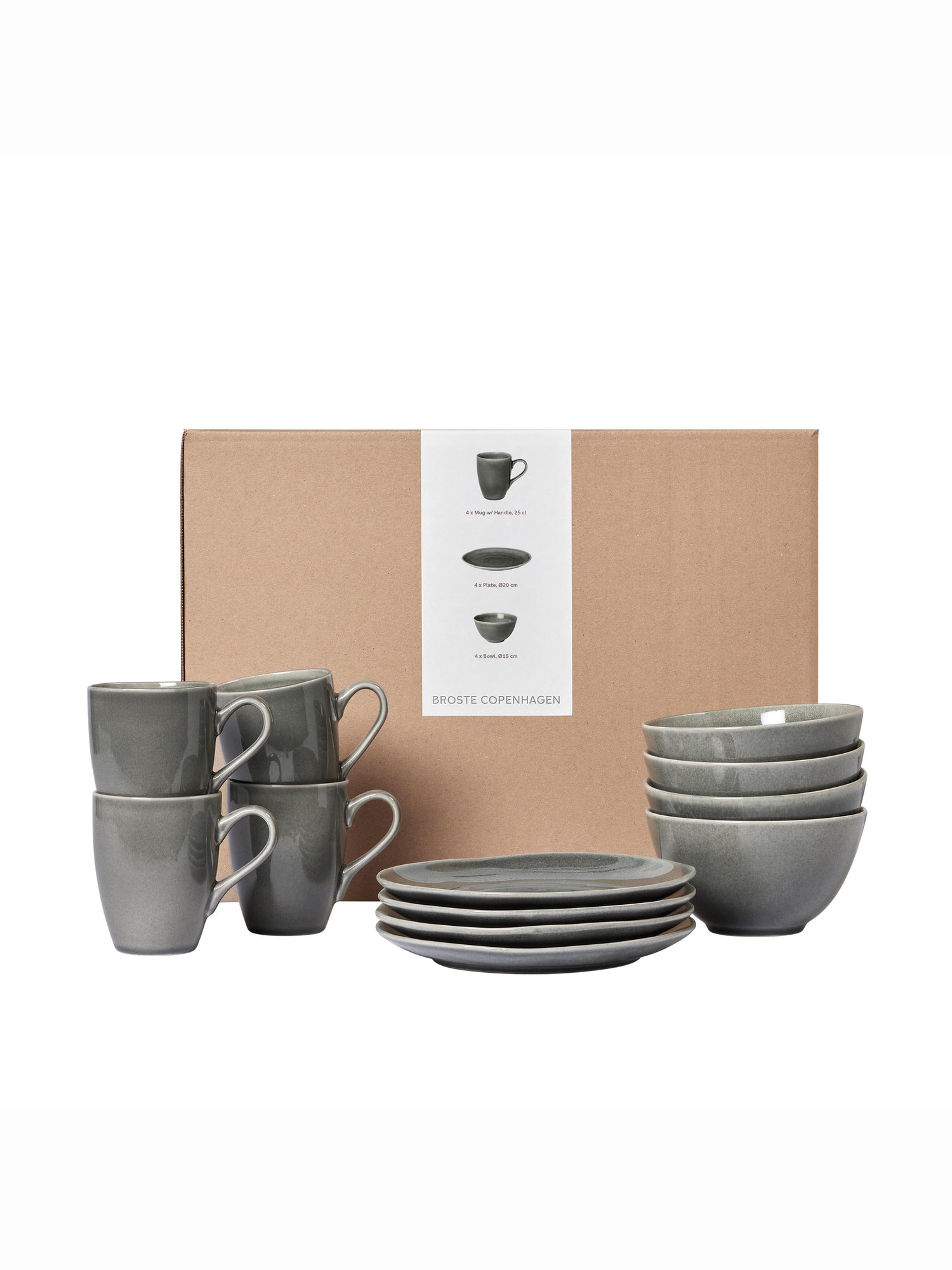 Broste Nordic Rain Breakfast Set For Four - 12 Pieces