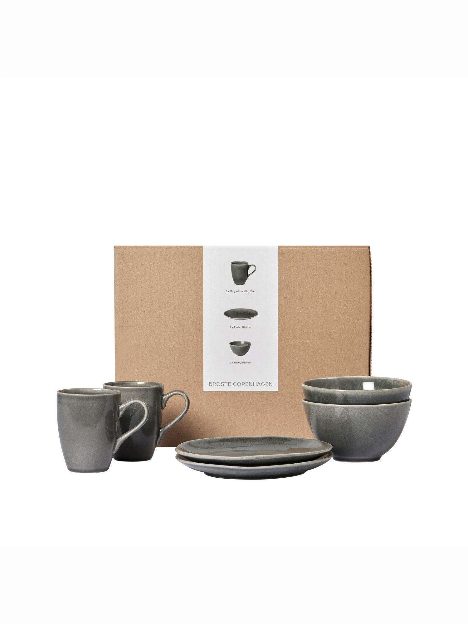 Broste Nordic Rain Breakfast Set For Two - 6 Pieces