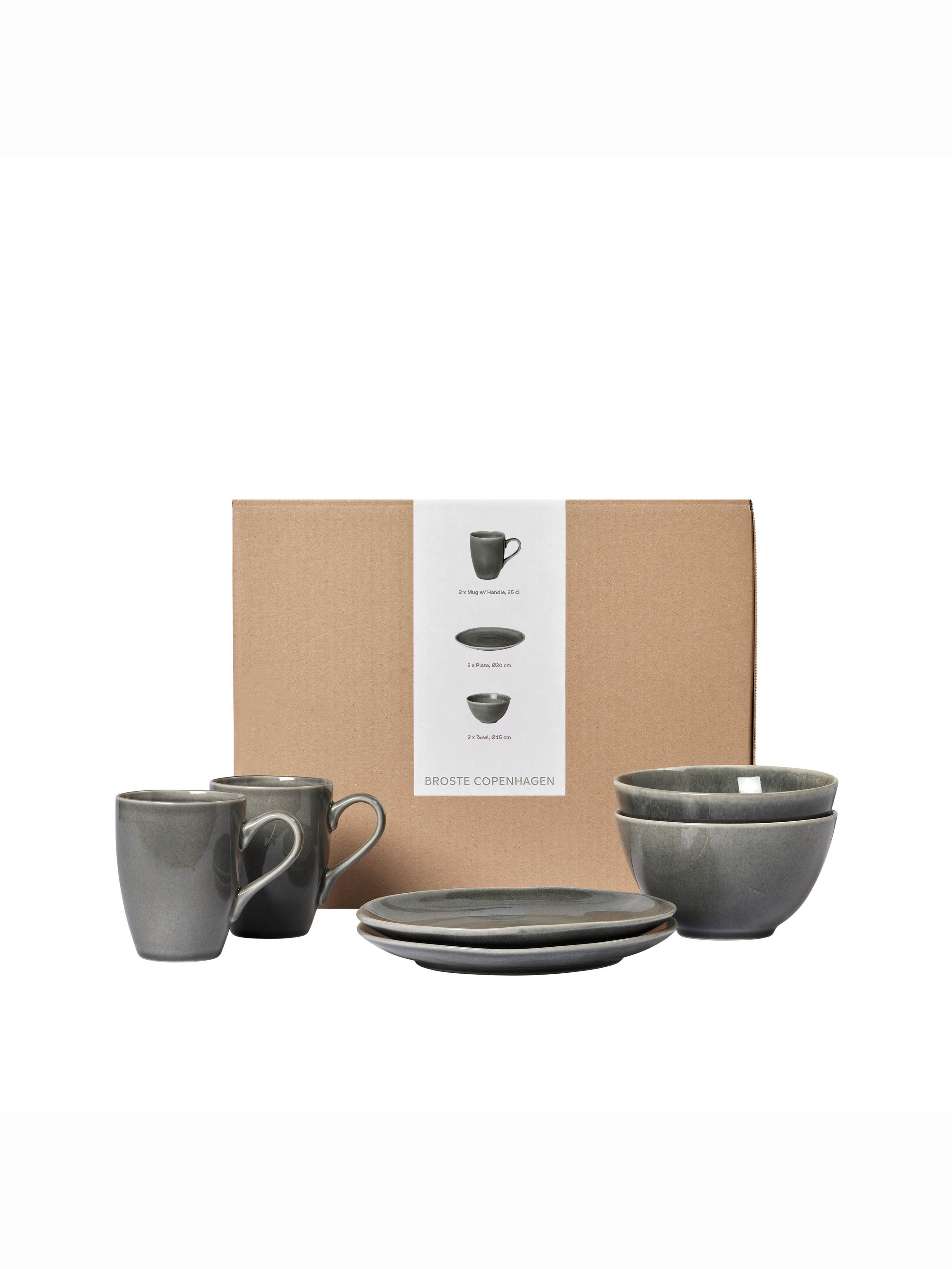 Broste Nordic Rain Breakfast Set For Two - 6 Pieces