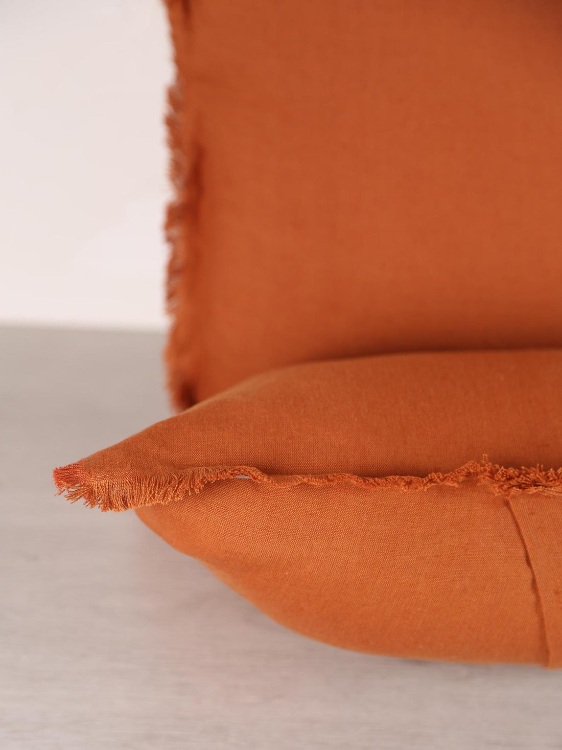 Laly Linen &amp; Cotton Plain Cushion in Cuirve - 2 Sizes Available