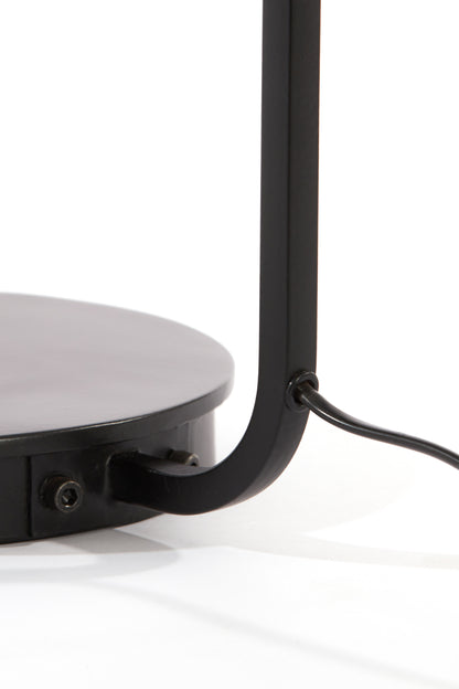 Pulah Natural Rattan &amp; Black Table Lamp