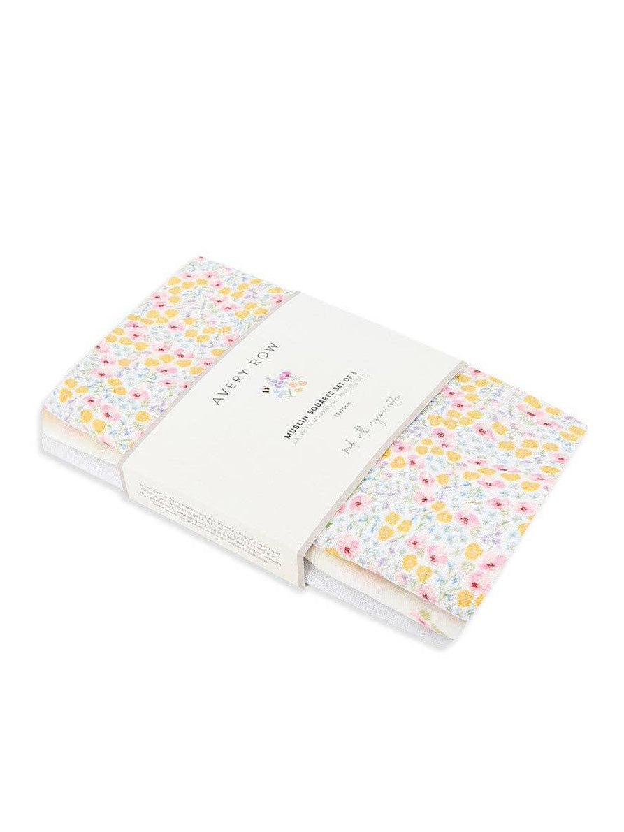Organic Baby Muslin Squares Set of 3 - Wildflower Garden