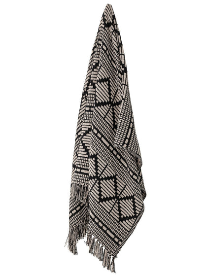Gutte Black Printed Recycled Cotton Throw