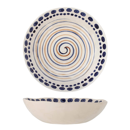 Shama Orange Hand Painted Serving Bowl