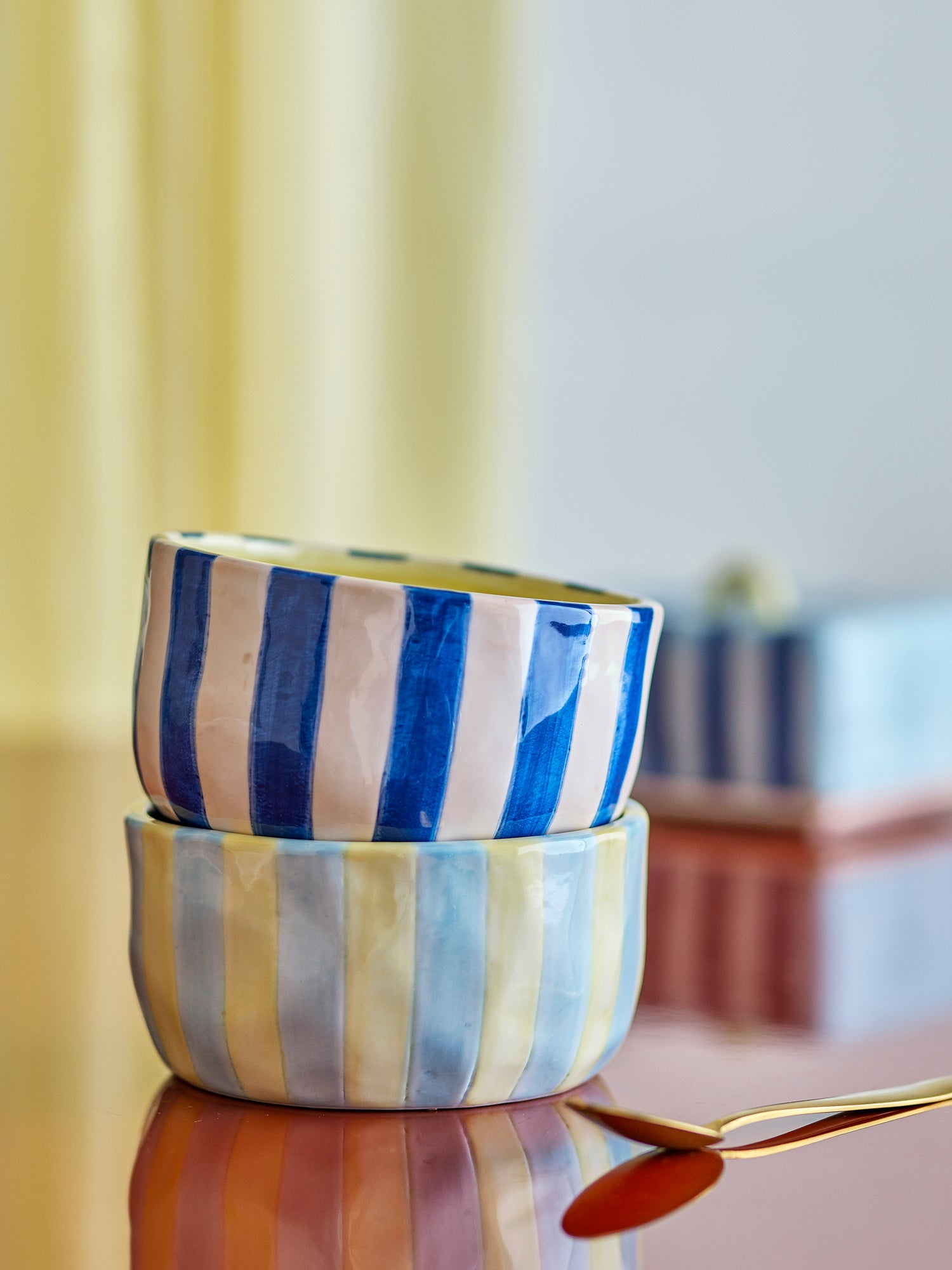 Phoenix Hand Painted Striped Bowl - 2 Colours Available