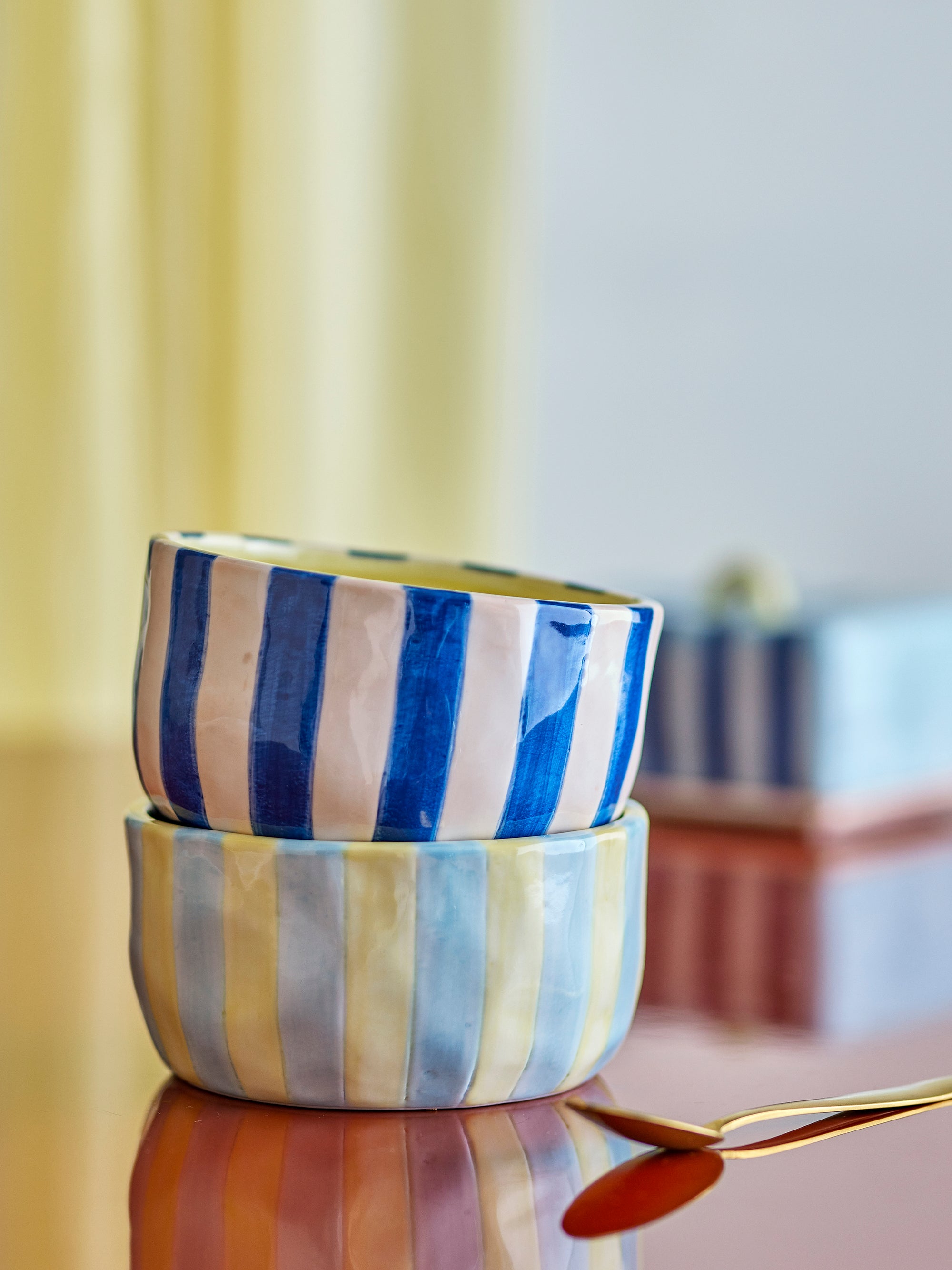 Phoenix Hand Painted Striped Bowl - 2 Colours Available
