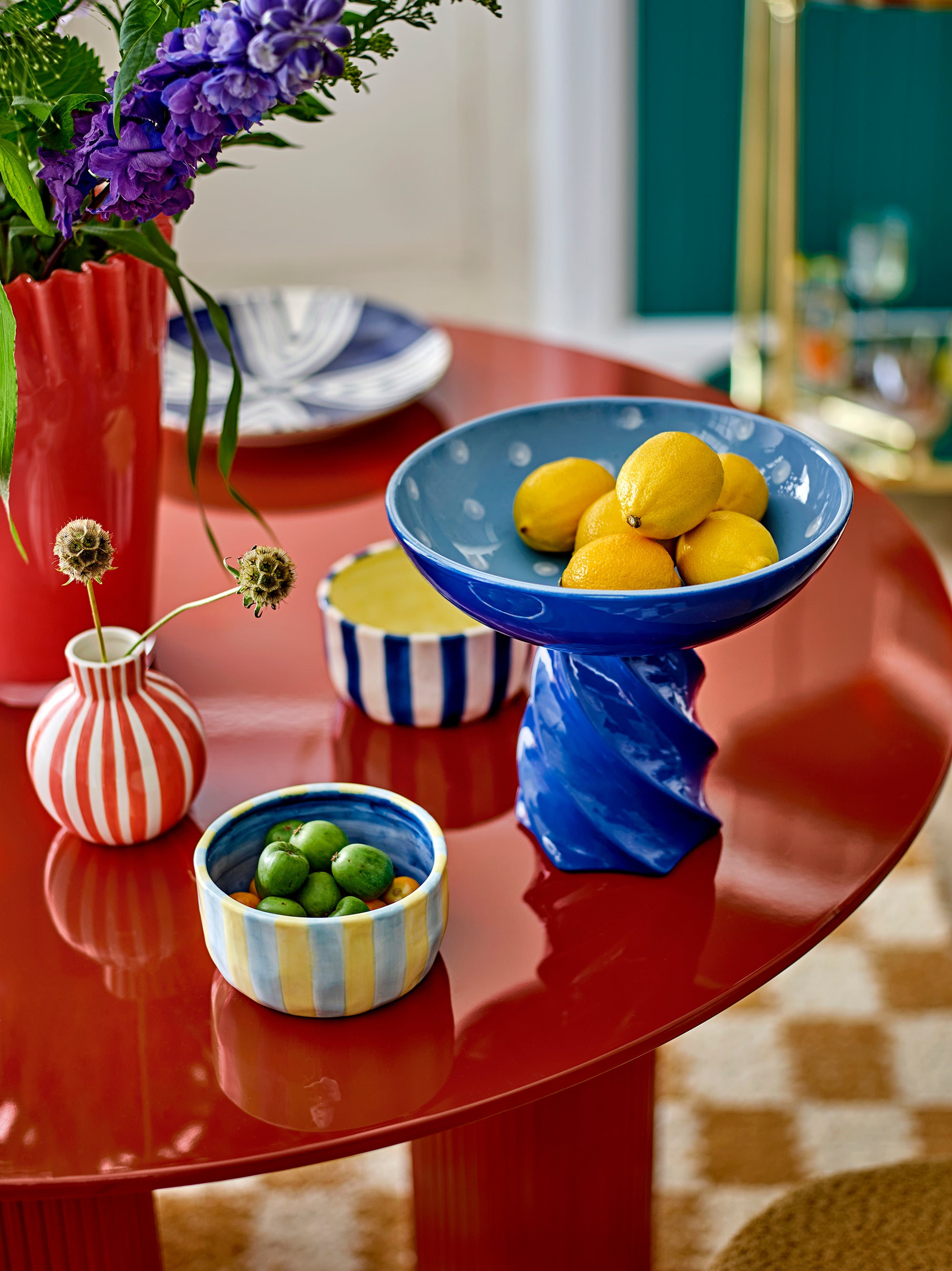 Phoenix Hand Painted Striped Bowl - 2 Colours Available