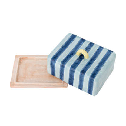 Phoenix Butter Box - Handpainted Striped - Stoneware