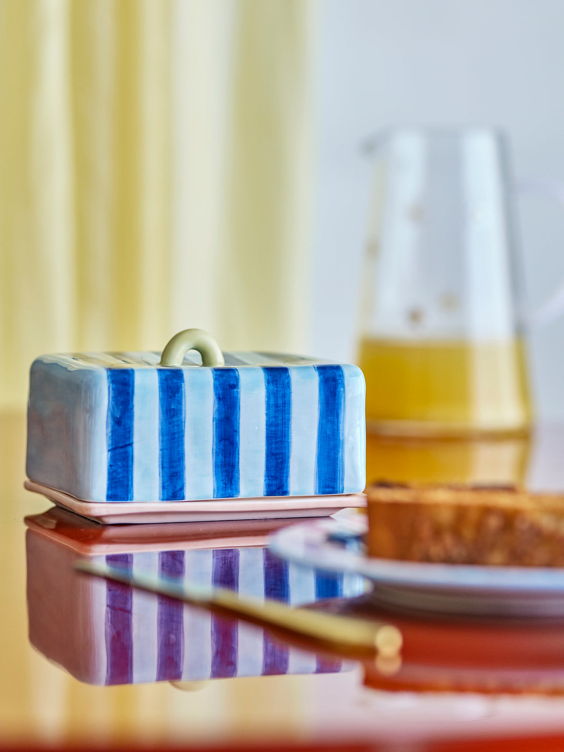 Phoenix Butter Box - Handpainted Striped - Stoneware