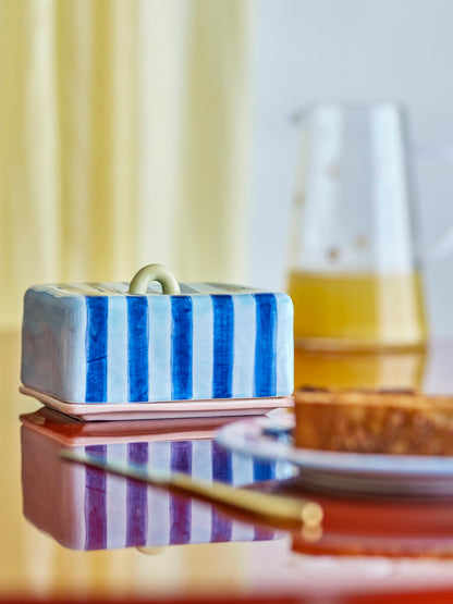 Phoenix Butter Box - Handpainted Striped - Stoneware
